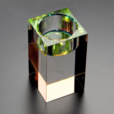 Engraved Optical Crystal Tealight Holder