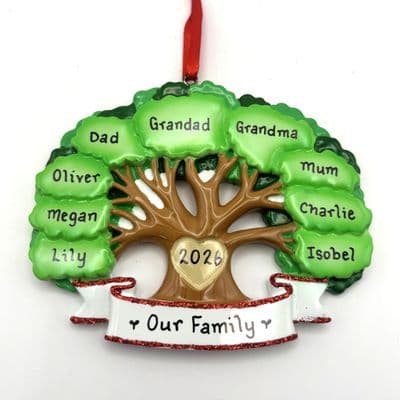 Family Tree - Personalised Hanging Decoration