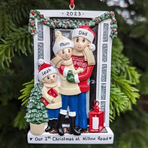 Farm House Family of 3 Personalised Decoration