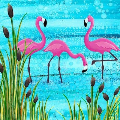 Flamingo Theme Ceramic Coaster By Jo Crafts