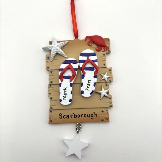 Flip Flops 2 - Personalised Hanging Decoration