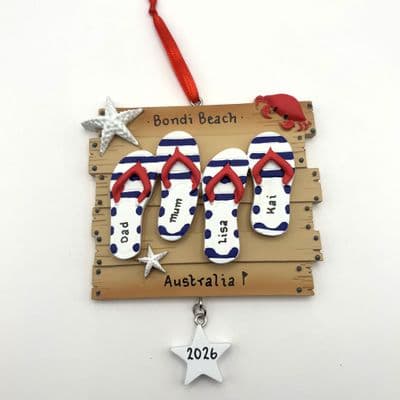Flip Flops 4 - Personalised Hanging Decoration