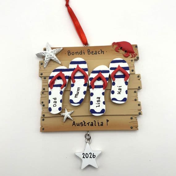 Flip Flops 4 - Personalised Hanging Decoration