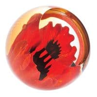 Floral Charms Red Poppy Paperweight - Caithness Glass