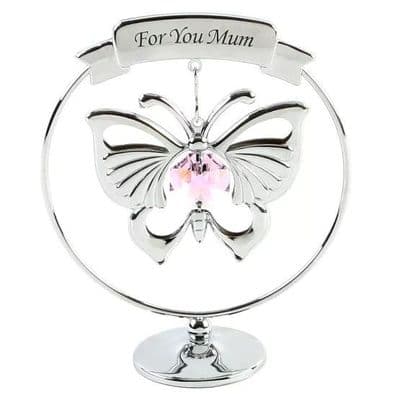 For You Mum Butterfly Crystal Ornament Crystocraft