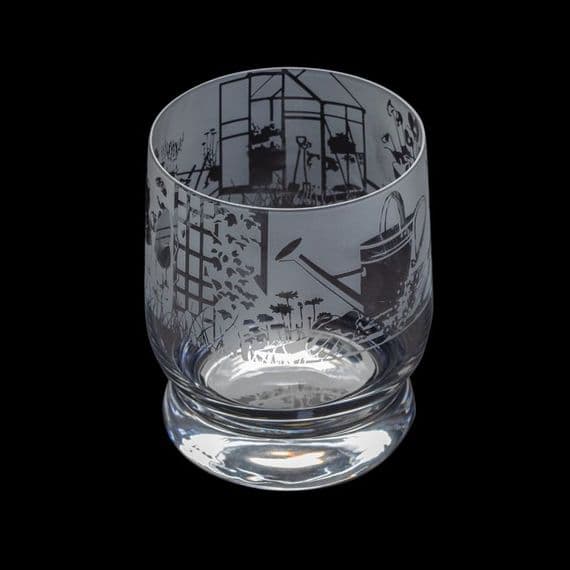 Gardening Scene Tumbler - Aspect: Visions in Glass - Dartington Glass Tumbler