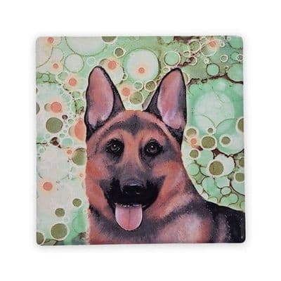 German Shepherd Ceramic Coaster By Jo Crafts