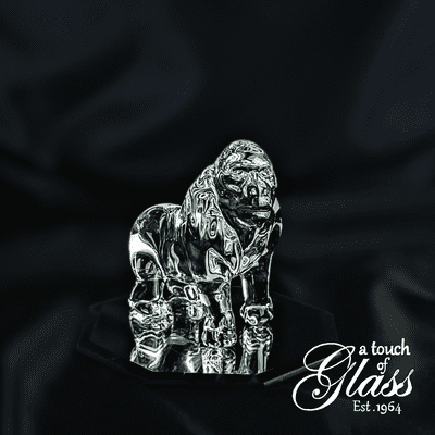 Gorilla Clear Glass Figurine