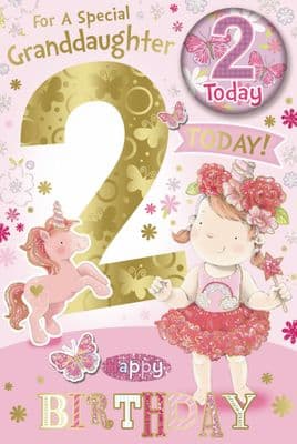 Granddaughter 2nd Birthday Card with Badge