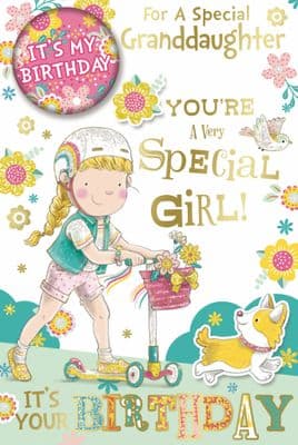 Granddaughter Birthday Card with Badge