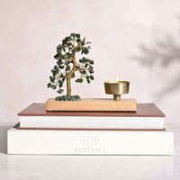 Green Jade Gemstone Tree Tealight Holder - Serenity
