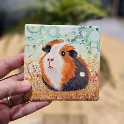 Guinea Pig Ceramic Coaster By Jo Crafts