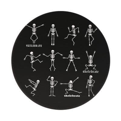 Halloween Round Ceramic Coaster - Skelebrate