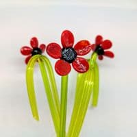 Handmade Glass Flowers - Poppy