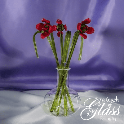 Handmade Glass Flowers - Red Roses