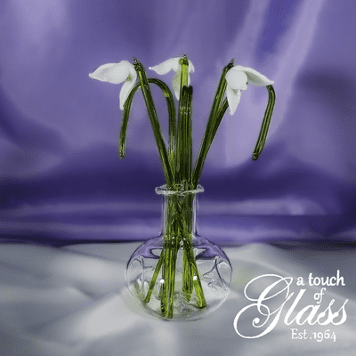 Handmade Glass Flowers - Snowdrop