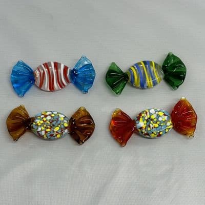 Handmade Glass Sweets - 4 Assorted Flat
