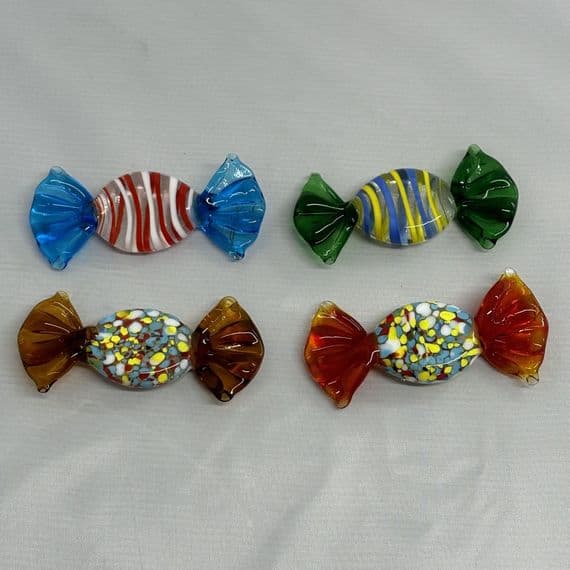 Glass Sweets | Assorted Pack of 4 | Handmade Glass Sweeties