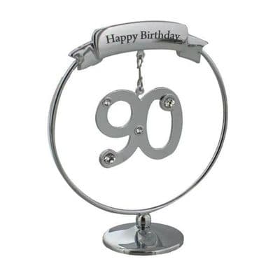 Happy Birthday 90 Crystal Ornament Crystocraft