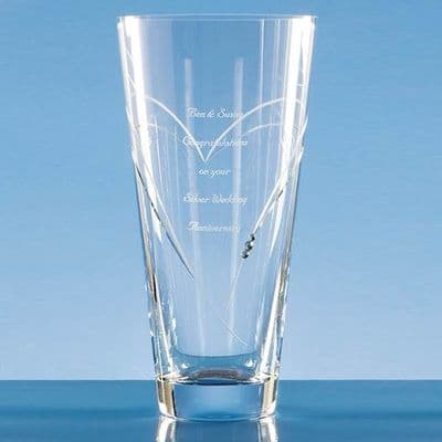 Heart Cut Conical Vase 25cm
