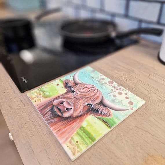 Highland Cow Square Ceramic Trivet By Jo Crafts