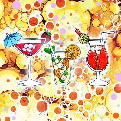 Ice and a Slice 3 in 1 Cocktail Ceramic Coaster By Jo Crafts