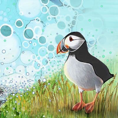 Iced To Meet You Puffin Ceramic Coaster By Jo Crafts