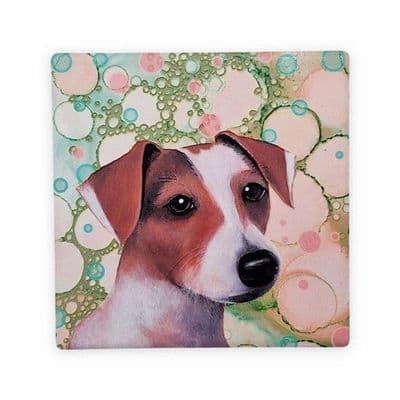 Jack Russell Ceramic Coaster By Jo Crafts