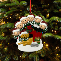 Kennel Family of 6 with Dog Personalised Decoration