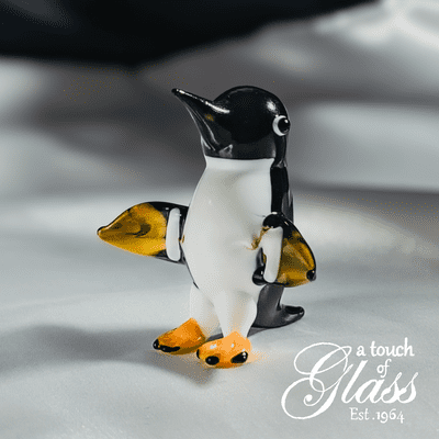 King Penguin Glass Figurine