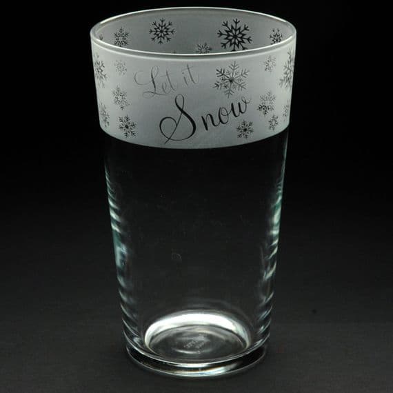 Let it Snow Christmas Pint Glass 57cl