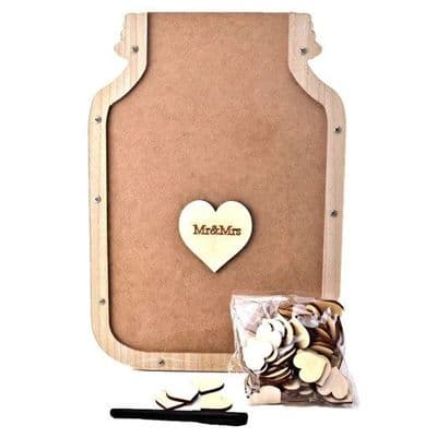 Love Story Wooden Hearts Jar Guest Book