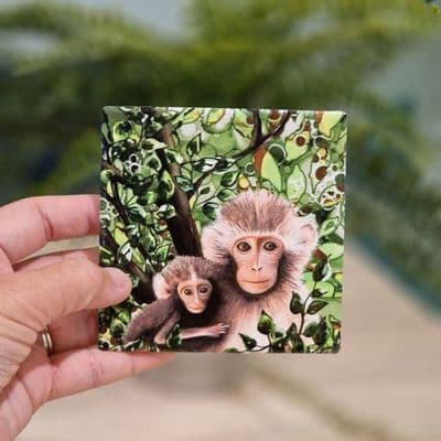 Monkey Ceramic Coaster By Jo Crafts