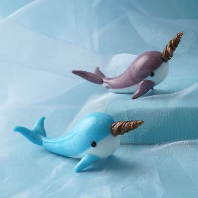 Narwhale Glass Figurine
