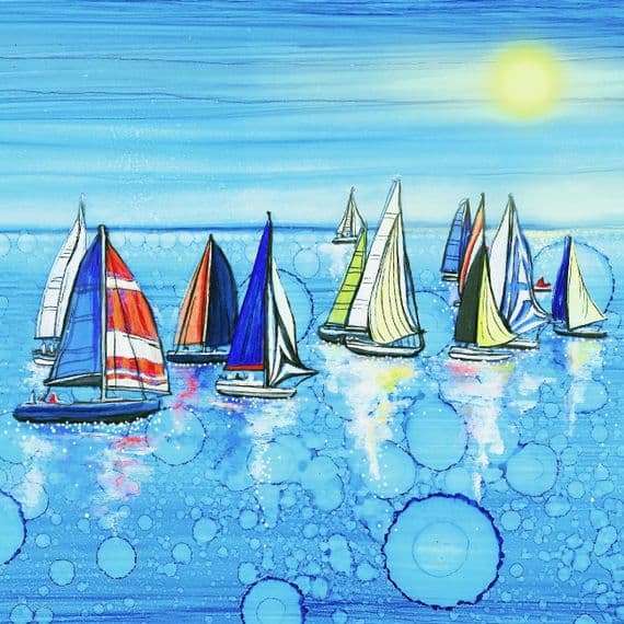 Nautical Regatta Ceramic Coaster By Jo Crafts