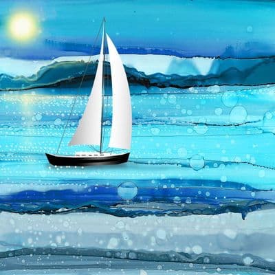 Nautical Sail Boat Ceramic Coaster By Jo Crafts
