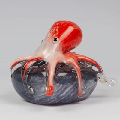 Octopus (Red) Glass Ornament Objets d'Art