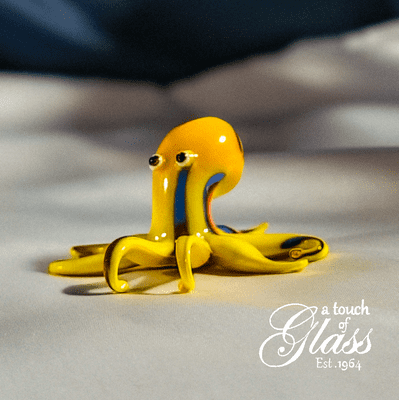 Octopus Yellow Glass Figurine