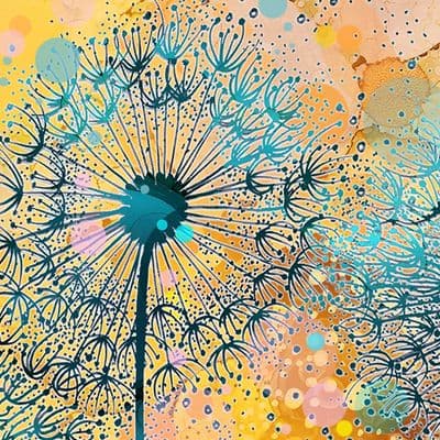 Orange Dandelion Ceramic Trivet By Jo Crafts