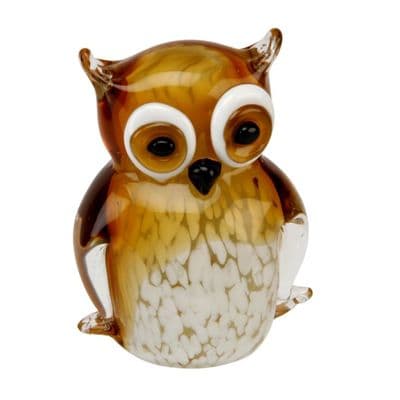 Owl (Amber) Glass Ornament Objets d'Art