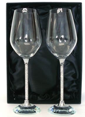 Pair of Diamante Stem Goblets