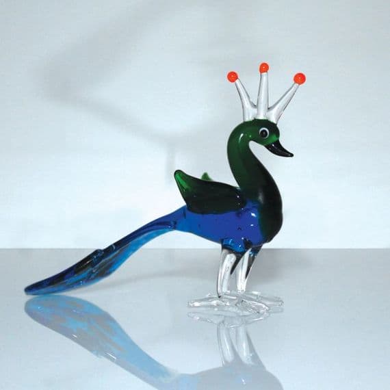 Peacock Miniature Glass Ornament - Objets d'Art by SOPHIA® - Collectible Gifts
