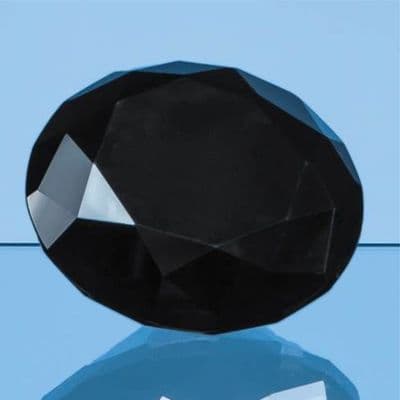 Personalised 100mm  Black Diamond Paperweight Engraved