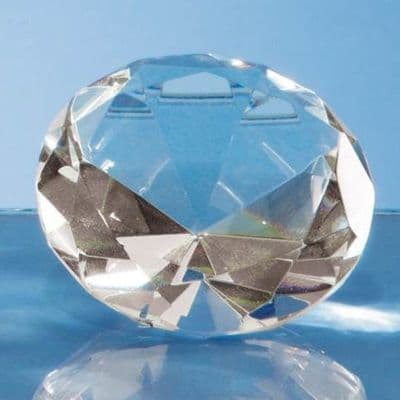 Personalised 100mm Clear Crystal Diamond Paperweight Engraved