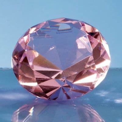 Personalised 100mm Pink Diamond Paperweight Engraved
