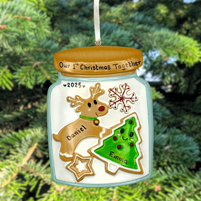 Personalised Cookie Jar Couple Christmas Tree Decoration