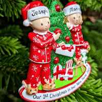 Personalised Couple Christmas Tree Decoration First Christmas Together 1st Xmas as Mr & Mrs in New Home 2021 Bauble