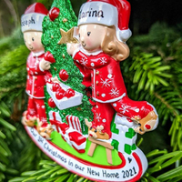 Personalised Couple Christmas Tree Decoration First Christmas Together 1st Xmas as Mr & Mrs in New Home 2021 Bauble