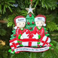 Personalised Couple Christmas Tree Decoration First Christmas Together 1st Xmas as Mr & Mrs in New Home 2021 Bauble