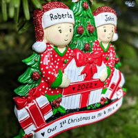 Personalised Couple Christmas Tree Decoration First Christmas Together 1st Xmas as Mr & Mrs in New Home 2021 Bauble